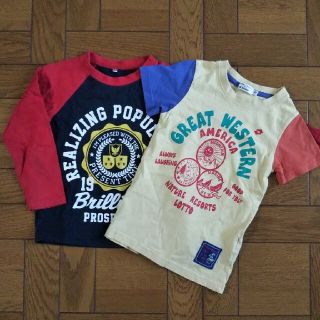 ロット(lotto)の110cm 長袖半袖Tシャツ 2枚セット lotto ニッセン 着替え 保育園(Tシャツ/カットソー)