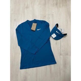 ナイキ(NIKE)の専用☆新品☆ NIKE テニスウェア  3/4トップス、バイザー　2点セット(ウェア)