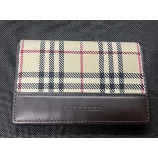 バーバリー(BURBERRY)のBurberry バーバリー  ブラウンレザー カードケース  ほぼ未使用品(名刺入れ/定期入れ)