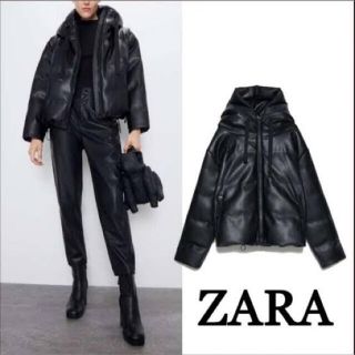 ZARA - フェイクレザー♡ダウンの通販 by Sショップ｜ザラならラクマ