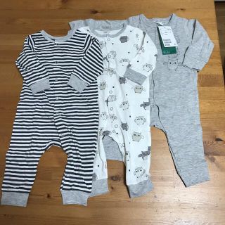 エイチアンドエム(H&M)の新品タグ付き　ロンパース 3枚セット(ロンパース)