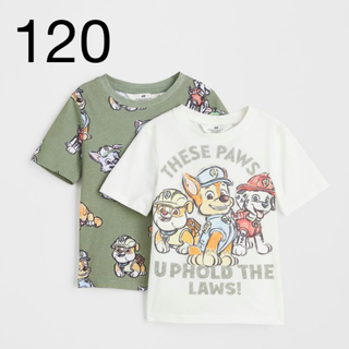 エイチアンドエム(H&M)の新品　パウパトロール　Tシャツ　2枚セット　120/130(Tシャツ/カットソー)