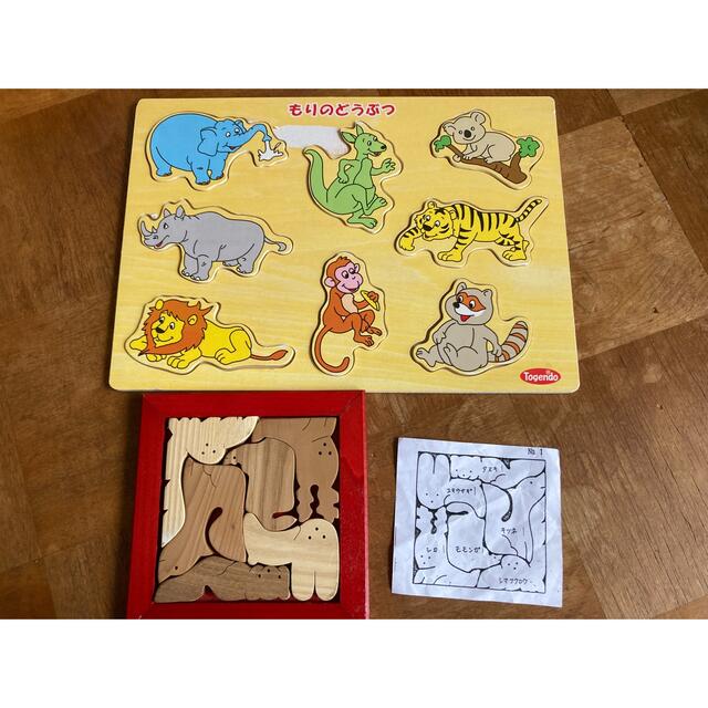 木工パズル　知育玩具　2種類　セット キッズ/ベビー/マタニティのおもちゃ(知育玩具)の商品写真
