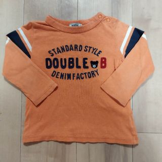 ダブルビー(DOUBLE.B)のダブルビー　オレンジ　長袖シャツ　90(Tシャツ/カットソー)