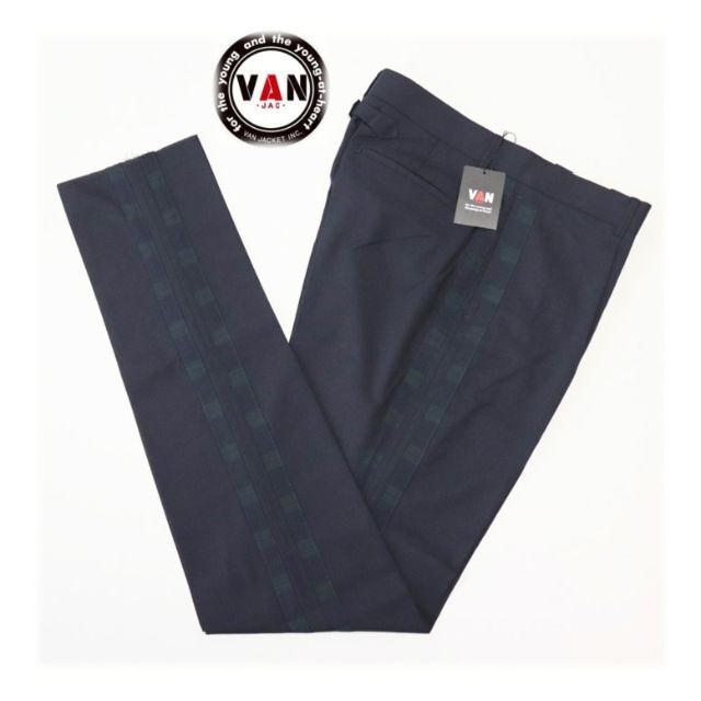 VAN Jacket - 新品【VAN JAC】 春夏サイドライン 尾錠付き パンツ 濃紺 LL(W88)