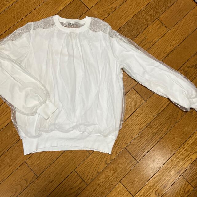 SNIDEL(スナイデル)のホワイト♡レース♡シフォン♡ レディースのトップス(カットソー(長袖/七分))の商品写真