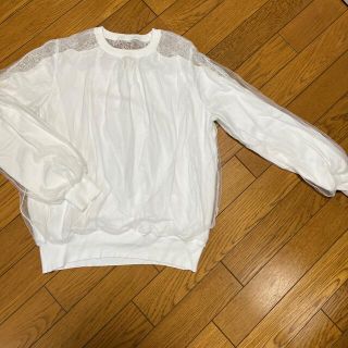 スナイデル(SNIDEL)のホワイト♡レース♡シフォン♡(カットソー(長袖/七分))