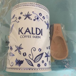 カルディ(KALDI)のカルディ コーヒー キャニスター缶  メジャースプーン(容器)