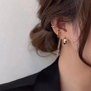 PI025 gold pierce ＆ ear cuff(イヤーカフ)