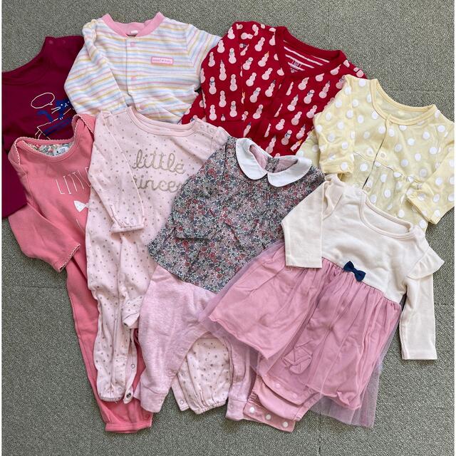 babyGAP(ベビーギャップ)の65-80サイズ　ロンパースセット　女の子　8着セット キッズ/ベビー/マタニティのベビー服(~85cm)(ロンパース)の商品写真