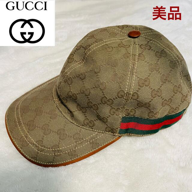 Gucci(グッチ)の【美品】GUCCI グッチ　GG柄　シェリーライン　キャップ　帽子　Lサイズ メンズの帽子(キャップ)の商品写真