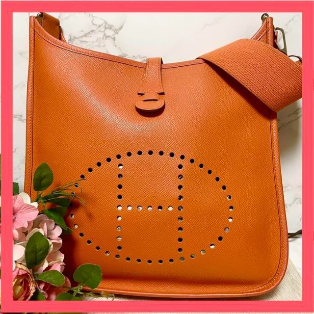 注目 Hermes ⭐️美品⭐️ エルメス エヴリンPM オレンジ ショルダー