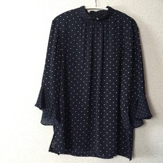 エイチアンドエム(H&M)のH&M ドット　ブラウス　七分袖(シャツ/ブラウス(長袖/七分))