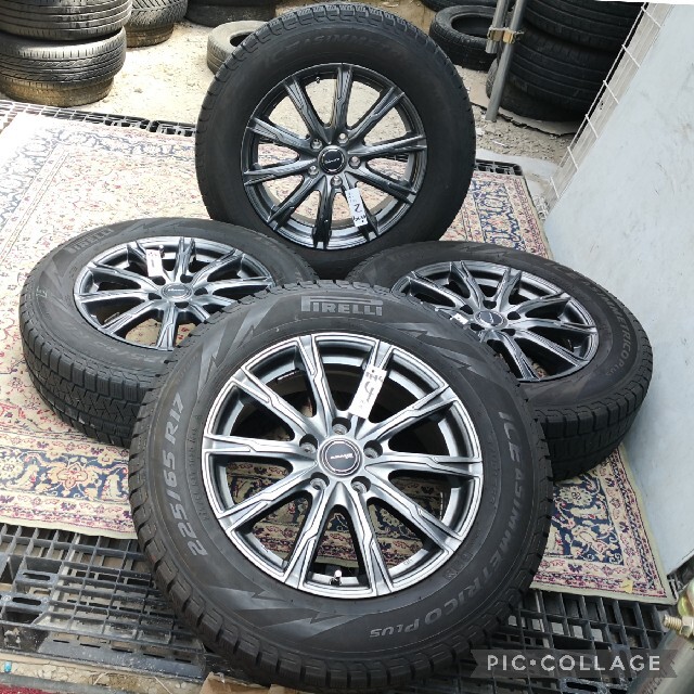 パステルオリーブ バリ山トヨタ純正ホイール17インチ225/55R17 DUNLOP