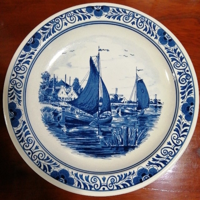 【本日限り】Delft Blauw★デルフト★青絵★飾り皿★オランダ製インテリア/住まい/日用品