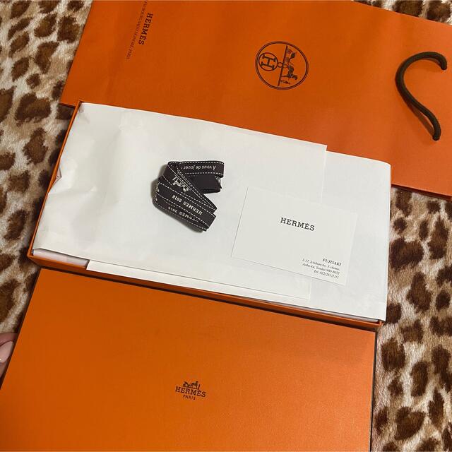 HERMES カシミヤ マフラー カザック ホワイト×キャメル 4