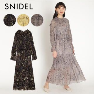 SNIDEL - SNIDEL シアープリントプリーツワンピースの通販 by はる's ...