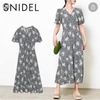 スナイデル(SNIDEL)のSNIDEL フロントボタンプリントナローワンピース　新品　未着用(ロングワンピース/マキシワンピース)