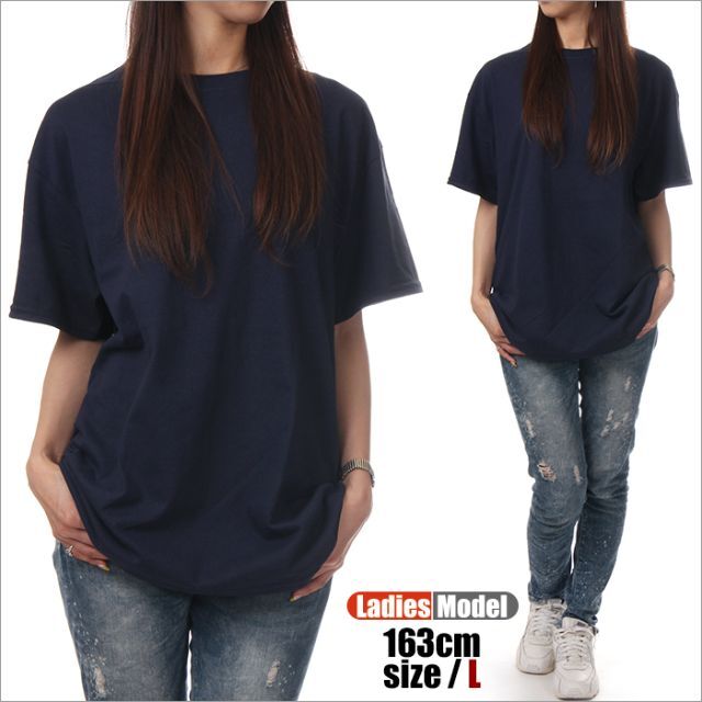 GILDAN(ギルタン)の【新品】ギルダン 半袖 Tシャツ L 紺 GILDAN 無地 レディース レディースのトップス(Tシャツ(半袖/袖なし))の商品写真