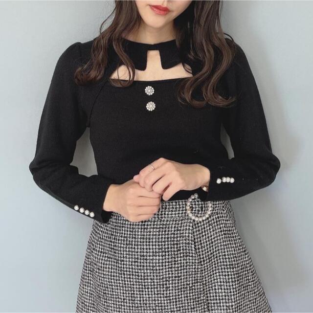 evelyn - evelyn 2021aw チョーカービジューニット ブラックの evelyn - evelyn 2021aw チョーカービジューニット ブラックの