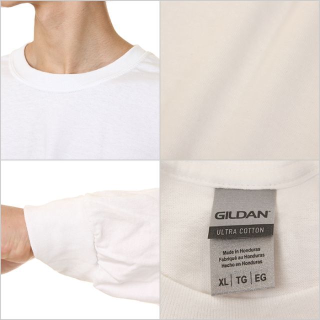 GILDAN(ギルタン)の【新品】ギルダン 長袖 Tシャツ XL 白 ロンT 無地 メンズ 送料無料 メンズのトップス(Tシャツ/カットソー(七分/長袖))の商品写真
