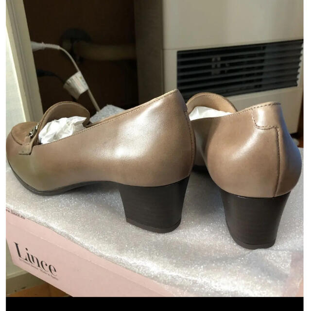 ヒールローファー☆グレージュ♪スゥエード&レザー レディースの靴/シューズ(ローファー/革靴)の商品写真