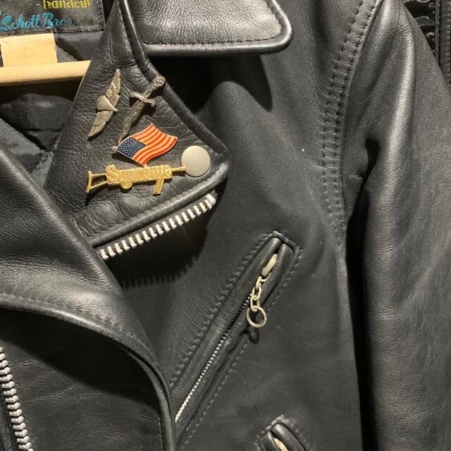 ワンスター　schott leather jacket 黒牛タグ　サボテンタグ