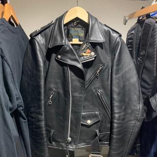 ショット(schott)のワンスター　schott leather jacket 黒牛タグ　サボテンタグ(レザージャケット)