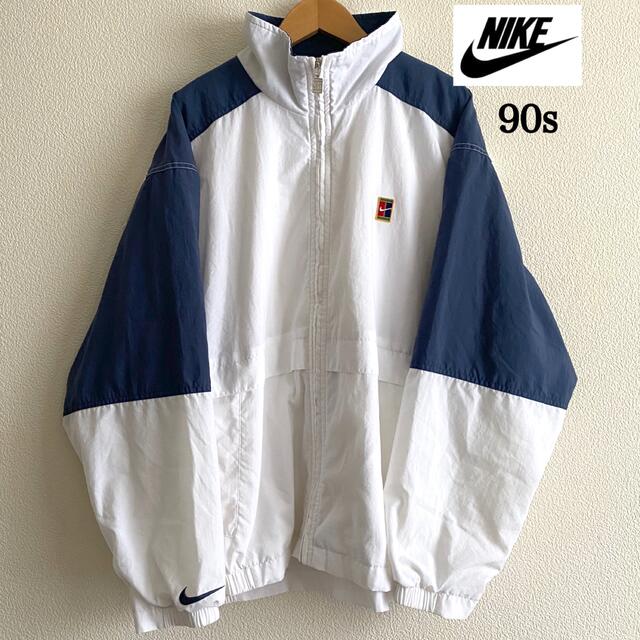 メンズNIKE 90s 銀タグ トラックジャケット ナイロンジャケット 白