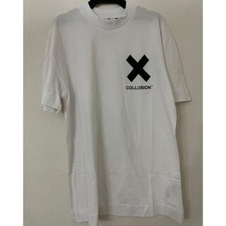 COLLUSION ロゴTシャツ ユニセックス ホワイト　XS(Tシャツ/カットソー(半袖/袖なし))