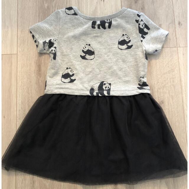 babyGAP(ベビーギャップ)のワンピース　パンダ　レース　ブラック キッズ/ベビー/マタニティのキッズ服女の子用(90cm~)(ワンピース)の商品写真