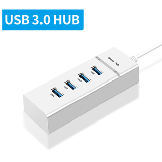 USB3.0 USBハブ 4ポート Hub ホワイト 高速充電(PC周辺機器)