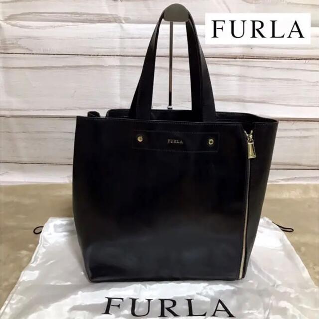 FURLA フルラ　トートバッグ　A4 黒　就活　仕事　 | フリマアプリ ラクマ