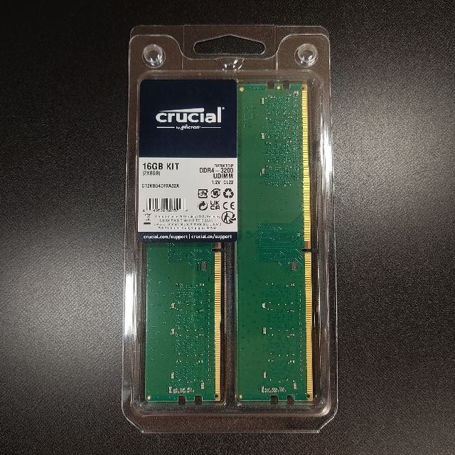 8GB 2枚組 crucial CT2K8G4DFRA32A DDR4PCパーツ