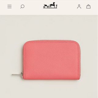 Hermes - エルメス カードホルダー ローズ 財布 U刻 ウォレット
