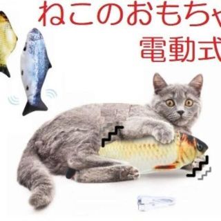 猫のおもちゃ・電動式で動く魚のけりぐるみ（フナ）　猫じゃらし／ねこじゃらし(猫)