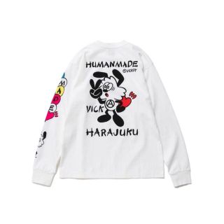 ヒューマンメイド(HUMAN MADE)のヒューマンメイド VERDY VICK LONG SLEEVE T-SHIRT白(Tシャツ/カットソー(七分/長袖))