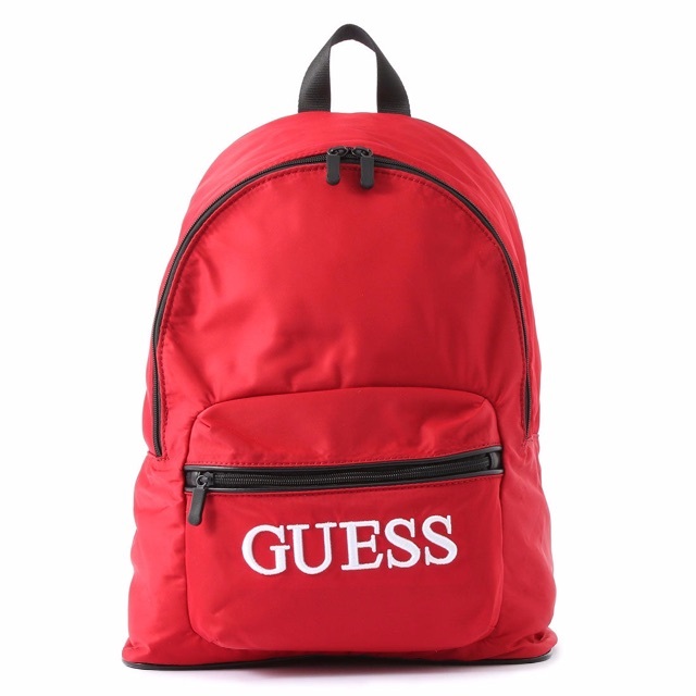 GUESS(ゲス)の新品！GUESS（ゲス）★ブランドロゴ　バックパック　リュックサック　レッド メンズのバッグ(バッグパック/リュック)の商品写真