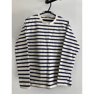 ザラ(ZARA)のZARA ボーダー　トップス　ネイビー(カットソー(長袖/七分))