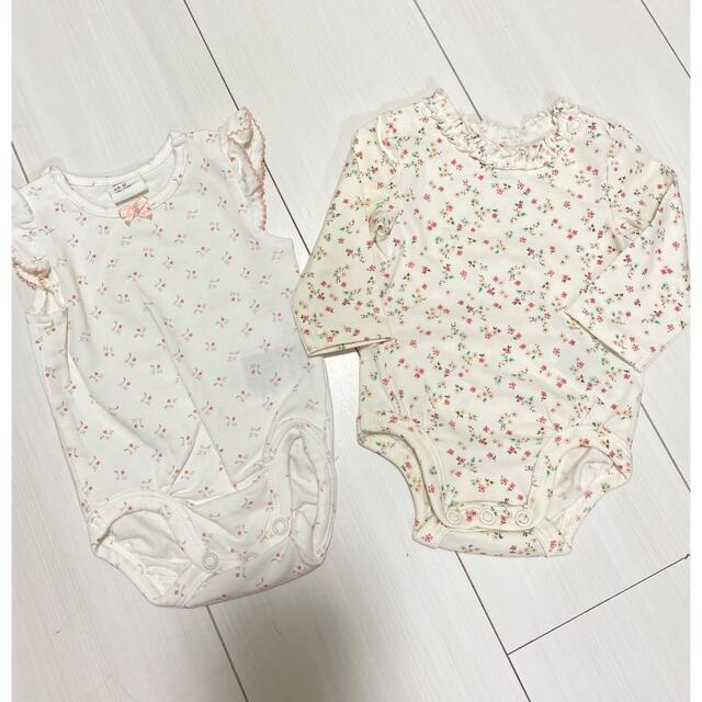 H&M(エイチアンドエム)のH&Mベビー ロンパース2着＆パンツ3着セット キッズ/ベビー/マタニティのベビー服(~85cm)(ロンパース)の商品写真