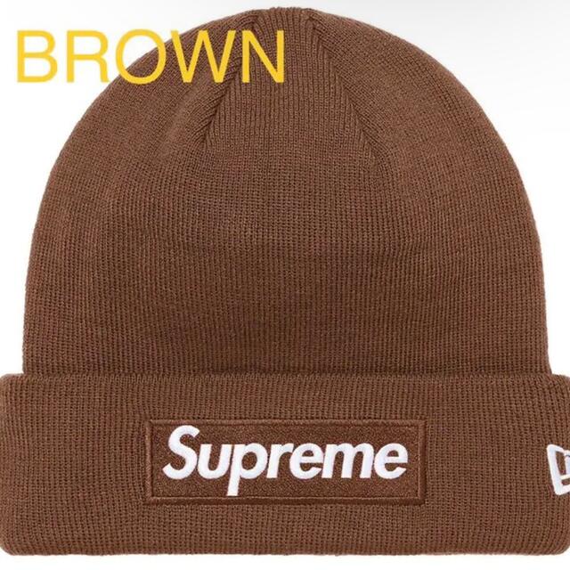 【本物保証】 Supreme - BROWN 茶 Beanie Logo Box Era New Supreme ニット帽/ビーニー