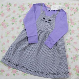 アナスイミニ(ANNA SUI mini)の【新品】アナスイミニ　猫　ワンピース　110(ワンピース)