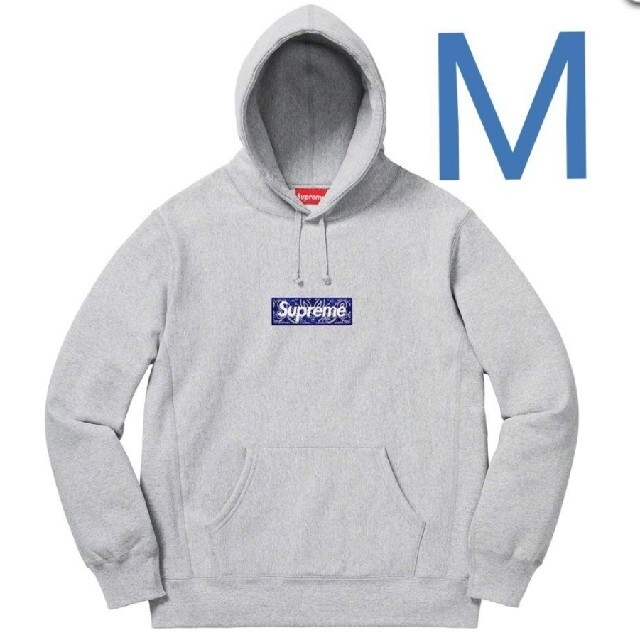 衝撃特価 Supreme - Supreme bandana M Grey hooded logo box パーカー