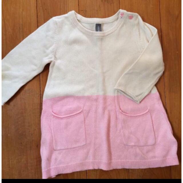 babyGAP(ベビーギャップ)のbabyGAP♡ワンピース カーディガン ジャンパースカート♡春服 春色 デニム キッズ/ベビー/マタニティのベビー服(~85cm)(ワンピース)の商品写真