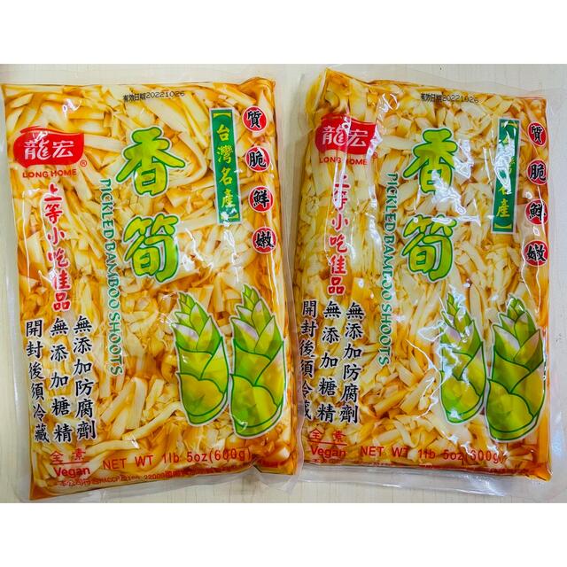 by　味付穂先たけのこ細切　2袋の通販　龍宏香筍　600g　柔らか味付けメンマ　味付け筍　滕王阁中華物産｜ラクマ