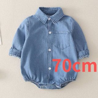 ザラキッズ(ZARA KIDS)のデニム　ロンパース　男の子　春夏　73cm(ロンパース)