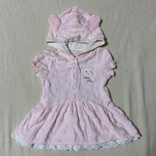 coeur a coeur(クーラクール)のクーラクール うさ耳ワンピース チュニック 80cm キッズ/ベビー/マタニティのベビー服(~85cm)(ワンピース)の商品写真