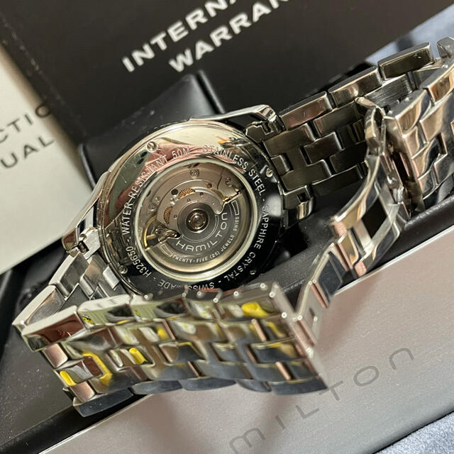 Hamilton(ハミルトン)の美品 ハミルトン オープンハート ジャズマスター 黒 付属品完備 メンズの時計(腕時計(アナログ))の商品写真
