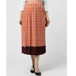 ビューティフルピープル(beautiful people)のbeautiful peopleシ新品　アーウールチェックプリーツスカート(ロングスカート)