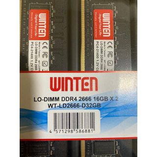 増設メモリ デスクトップパソコン用 DIMM WINTEN (16GB×2枚)(PCパーツ)